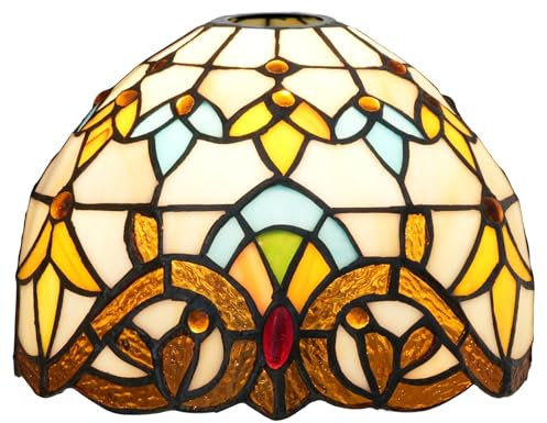 ZXMJYHK Tiffany Ersatz-Lampenschirm, 8 Zoll Kreativität Barock Buntglas Lampenschirm Handgefertigt Retro Lampenschirme Zubehör Passend for Tischlampe Pendelleuchte Wandlampe