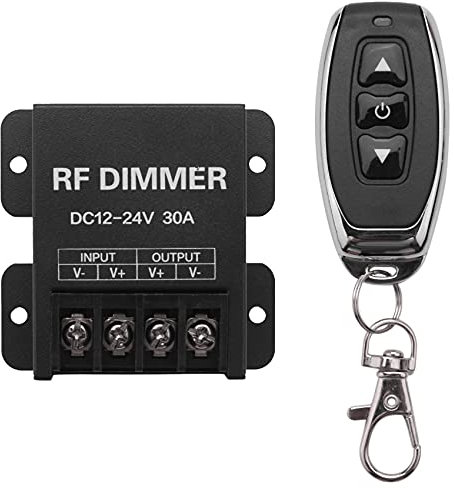 Tynmoel 12V RF LED Dimmer Wireless Brightness 3 Keys Remote Controller DC 12V- 24V 30A 360W 720W for 5050 3528 Single Color Strip Lights