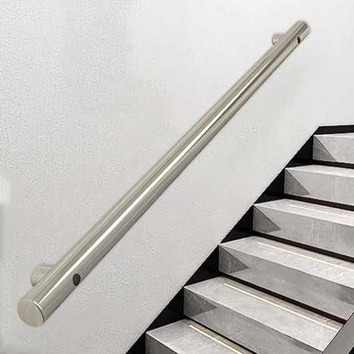 Moderner Handlauf aus gebürstetem Edelstahl für Treppenhäuser, Wandmontage, Innen- und Außenbereich, 30 cm, 300 cm