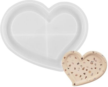 Stampo in silicone a forma di cuore creativo per resina gesso e cemento ciotole di decorazione domestica strumento di artigianato texture in silicone