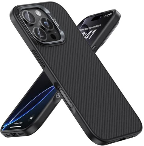 BENKS ArmorPro Hülle für iPhone 16 Pro Max Handyhülle, Kompatibel mit Magsafe, Militärischer Fallschutz, Stoßfeste Case Aus Dupont Kevlar 600D Aramidfaser Gefertigt
