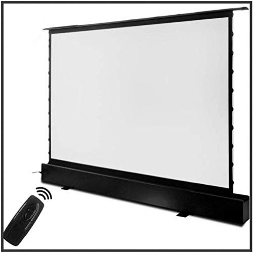 IUBGFTO Pantalla de Proyector, 16:9 HDTV Motorizada Eléctrica Elevación de Piso Pantalla de Proyección Frontal Pantallas de Soporte de Piso Motorizadas con Cine Blanco