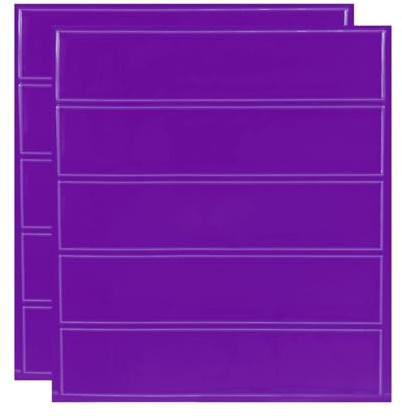 QUARKZMAN 2 Blätter Reflektoren Aufkleber Lila, 11,5 x 2,5cm Sicherheits Reflektierende Aufkleber Wasserdicht Warnaufkleber für Kleidung Tasche Rucksack Motorrad Helm Fahrrad