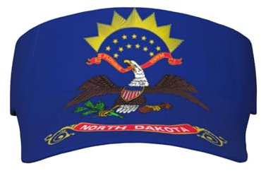 Cappello unisex con visiera del North Dakota con bandiera del Dakota del Nord, design cavo, alla moda, per sport e attività all'aperto, nero, nero, taglia unica