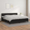 HOMEELIKE Boxspringbett mit Matratze Schwarz 200x200 cm Kunstleder
