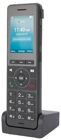 Annadue 4G LTE VOIP Telefono con Cordone Portatile con WiFi e Bluetooth, 2,4 in Schermata a Colori, Voce HD, SIP Supportato per Home Office, Black, 1600Mah (Versione UE)
