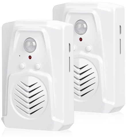 PIR Motion Sensor Activated Sound Player Speaker with USB Cable, Download Your own MP3 Audio Files to Play Speech, Music or Sound Effects (White—2 Pcs)