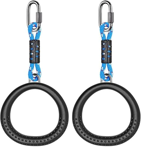 SELEWARE Turnringe Outdoor Fitness Ring - 2PCS Gymnastikringe Kinder Turnen Calisthenics Equipment mit Seil Riemen Klimmzug Trainingsringe für Gym Home Fitness 1000LBS Kapazität