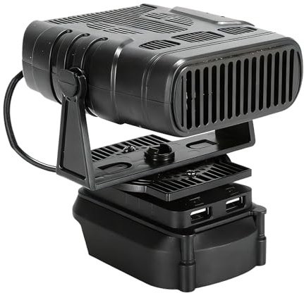 Autoheizung, tragbar, 12 V, 90 °, verstellbar, Autoheizung mit zwei USB-Anschlüssen, Enteisung für Autos und Windschutzscheibenheizung für Fahrzeuge