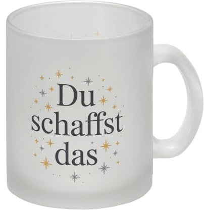 speecheese Glas Tasse Du schaffst das Motivationsbecher | für Büro und Homeoffice