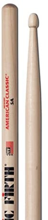Vic Firth 5A - Baqueta para cajas y baterías (longitud 16, punta de madera), color marrón
