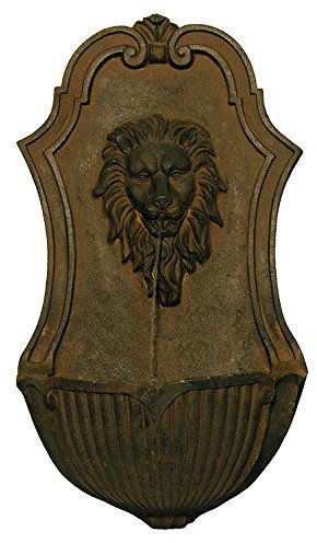 Primrose 75cm Bronze Effect Gentle Lion Head Wall Mounted Fountain Water Feature for Indoor & Outdoor Use