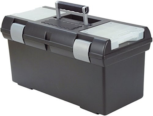 Curver 02935-976-42 Premium Werkzeugkasten, Plastik, 24 Zoll, anthrazit/Silber, 58 x 29 x 30 cm