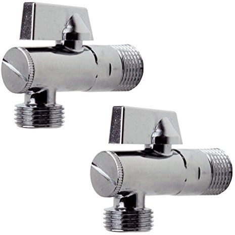 Sanixa JL19SETE12 2er Set Design Eckventil für Küche & Bad | 1/2 Zoll | Eckregulierventil Wasseranschluss Verteiler Absperrventil | mit Filter