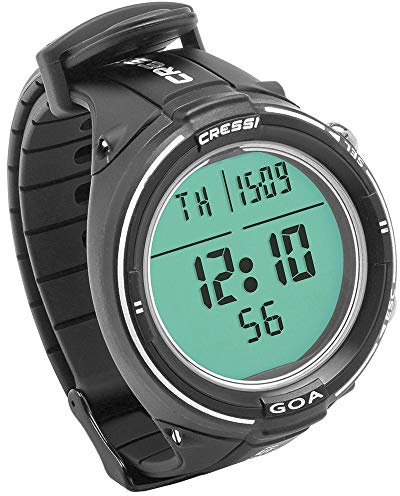CRESSI Goa Tauchcomputer Mit Dual Mix RGBM Algorithmus – Kompakt und Vielseitig Für Scuba- und Apnoe-Tauchgänge – Schwarz/Weiß