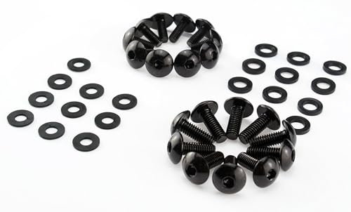 M5 M6 Schrauben Motorrad Verkleidungsschrauben Auto Roller breite Schrauben schwarz Unterlegscheiben Kunststoff