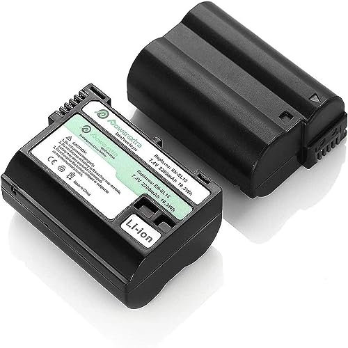 Powerextra Lot de 2 Remplacement Batteries Nikon EN-EL15 2200mAH pour Nikon D7200 D7100 D7000 D810 D800 D750 D610 D600 V1 Cameras