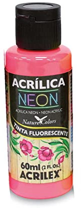 ACRILEX NEÓN Pintura ACRÍLICA Fluorescente Color Verde 60 ML (103 Rojo)
