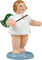 KDE Ellmann Engel Dirigent - 6,5 cm - grüne Flügel - Weihnachtsengel Erzgebirge