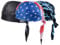 Vertvie 3 Stück Kopftuch Atmungsaktiv Sports Bandana Cap Bikertuch Bandanas Hat Radfahren Mütze Herren Damen (One Size, Schwarz + Flaggenprint + Blitzdruck)