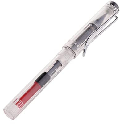 P Prettyia Fountain Ink Brush Pen Refillable for Artist Chinese Japanese Sumi Calligraphy Painting Drawing Writing Signature, Clear