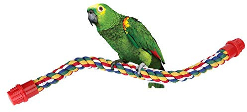 Bird Rope Perches, Bird Spiral Rope Perch, Cotton Parrot Swing Climbing Standing Toys Parrot Cage Toys(M)