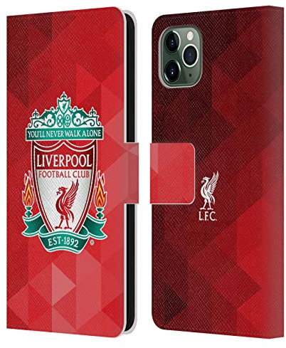Head Case Designs Officially Licensed Liverpool Football Club Red Geometric 1 Crest 1 Leather Wallet Case Compatible With Apple iPhone 11 Pro Max