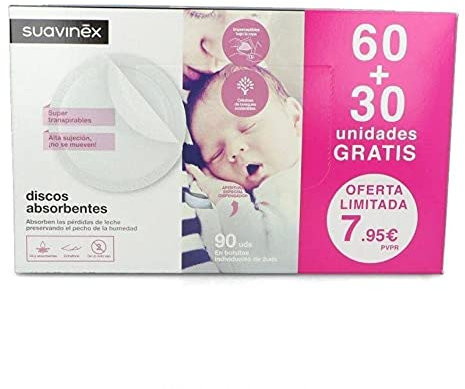 DISCOS ABSORBENTES SUAVINEX 60+30 GRATIS
