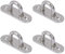Edelstahl Augplatte 6mm Metall Decksplatte Decken Wand Befestigungshaken mit Öse für Schwebesessel Hängematte Sonnensegel Blumentöpfen, 4 Stück Silver