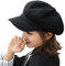 YONKOUNY Schirmmütze Barett Mütze Damen Casual Newsboy-Mütze Ballonmütze Beret Cap (Schwarz)
