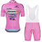 SGCIKER Marco Pantani Pro Team Retro Mercatone Uno rose Maillot Cyclisme Ensemble for Hommes, Été Manches Courtes Respirant Cycle Chemise VTT Vélo Vêtements Cuissard Kits 9D Gel Pad (XL)