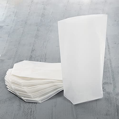 Logbuch-Verlag 100 kleine weiße Papierbeutel 14 x 22 x 5,5 cm Pergament Pergamin Papiertüten leicht transparent lebensmittelecht