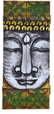 SusggO Accroche clés mural en bois - fait main Motif Bouddha doré