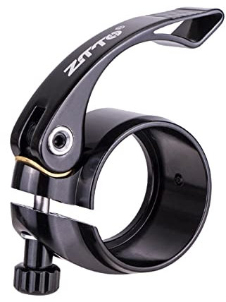 Hellery Fahrrad Schnellspanner Sattelklemme 40,8 MM Aluminiumlegierung Sattelstützenkragen, Sattelstützenclip Schnelle und einfache Einstellung des Sattels - SCHWARZ