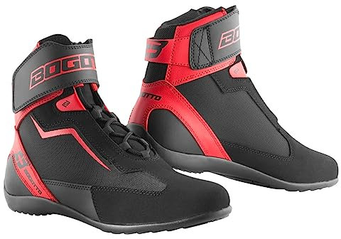 Bogotto Mix Disctrict Motorradschuhe, schwarz/rot, 36
