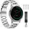 FINTIE Bracelet Compatible avec Garmin Vivoactive 4S/Venu 2S/Vivomove 3S - 18mm Bracelet Montre de Remplacement en Acier Inoxydable, Argent