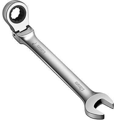WISEUP Flexible Combination Wrench, 12mm Ratchet Spanner, Anti-Slip and Labor-Saving, 2 in 1 Industrial Spanner, Home Maintance Hand Tools