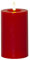 LED Stumpenkerze LINA - Echtwachs - realistische 3D Flamme - Batterie - Timer - rot (17,5 cm)