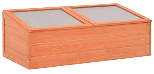 YEZIYIYFOB Gewächshaus Holz 100x50x34 cm GewäChshaus Klein Frostschutz Pflanzen Winterschutz FrostwäChter GewäChshaus Winterfest GeräTehaus Tomatenhaus Wasserbeständig Offene Unterseite&Klappdeckel