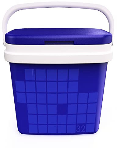 COM-FORT HOUSE - Nevera Portátil con Asa Rígida - Porta Alimentos para Camping, Playa, Acampada - Nevera Color Azul - Capacidad 32L