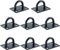 Mooche 8PCS M6 Pad Eye Plate Suspension Ceiling Hook, Stainless Steel Black Heavy Duty U Shape Staple Ring Loop with Screws for Wall Ceiling Hanging