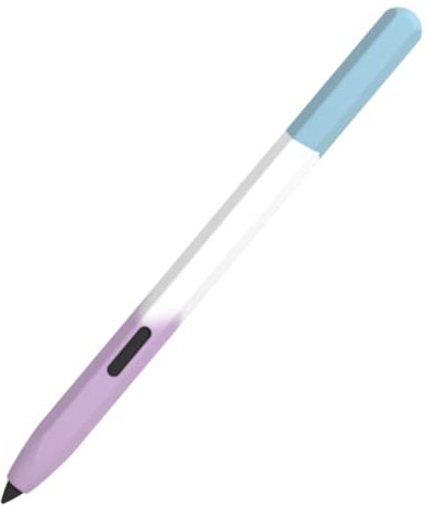LOVE MEI Compatible with Samsung Galaxy Tab S6 Lite Stylus S Pen Case, Non-Slip Smooth Grip Sleeve Rainbow Design Silicone Soft Protective Cover (Blue+Purple)