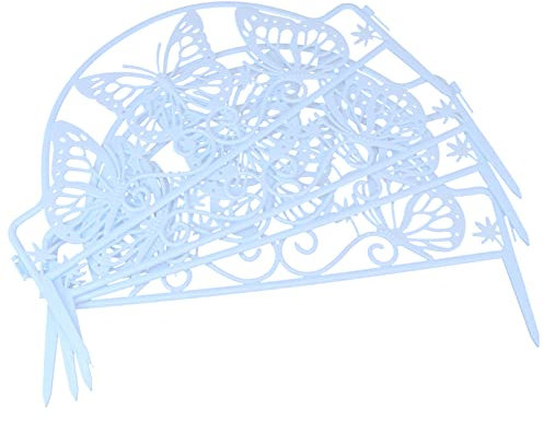 Happyyami 4pcs Garden Fence Edging Border Decorative Fence Picket Hollow Butterfly Landscape Panels Stake Small Flowerbeds Plant Border for Pool Patio Pathways