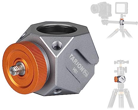 TARION Adaptador de Zapata fría para trípode: Soporte de extensión Multifuncional con Orificios de Rosca de 1/4, Adaptador de Tornillo Universal de 3/8 a 1/4 para trípode de cámara, MC-H01