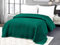 FEBE Tagesdecke Bettüberwurf Grün 200x220 cm Überwurfdecke Samt Velvet Flauschig Mikrofaser Sofadecke Sofaüberwurf Zimmer Deko Throw Blanket