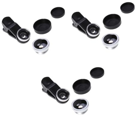Abaodam 3pcs Pro Accessory Wide Angle Macro Lens Fisheye Clip Professional for Smartphones