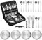 zhongko 20pcs Camping Cutlery Set, Portable Travel Cutlery Set, Food-Grade Stainless Steel Picnic Cutlery Set, with Zipper Pouch, for 4 People Hiking, for Outdoor Hiking Picnic