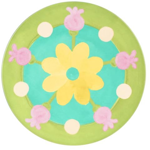 Thun Sottopentola rotondo in ceramica e sughero Florianne primavera