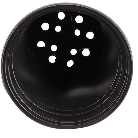 Bonita maceta de plástico, color negro, forma redonda, margarita, potos, tulipán, jacinto de agua (B)