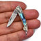 JPCRMOV Damast Klappmesser Super Leicht Mini Messer nur 9g, Kleines Taschenmesser Damaststahl Klinge, Tragbar Outdoor Survival Messer Schlüsselanhänger Kompakt EDC Knife (Bunte Abalone-Schale)